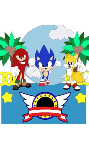 Arquivo de Corte Topo de Bolo Sonic Camadas