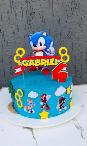 Arquivo de Corte Topo de Bolo Sonic Camadas
