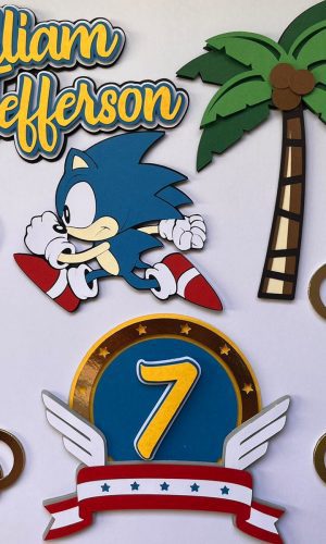 Arquivo De Corte Topo De Bolo Sonic - Camadas