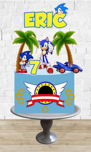 Arquivo de Corte Topo de Bolo Sonic Carro