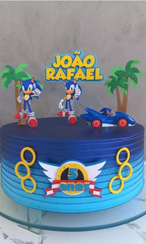 Arquivo de Corte Topo de Bolo Sonic Coqueiro Camadas 3