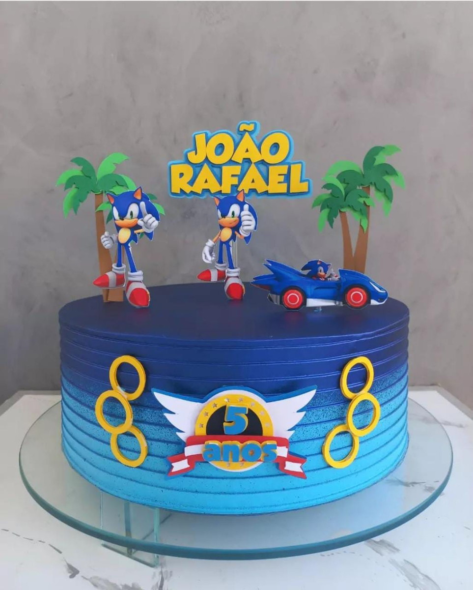 Arquivo de Corte Topo de Bolo Sonic Coqueiro Camadas 3