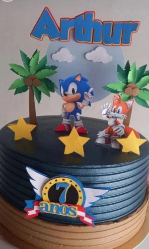 Arquivo de Corte Topo de Bolo Sonic Coqueiro Camadas