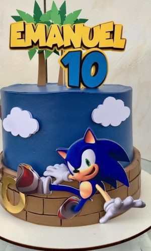 Arquivo de Corte Topo de Bolo Sonic Deitado