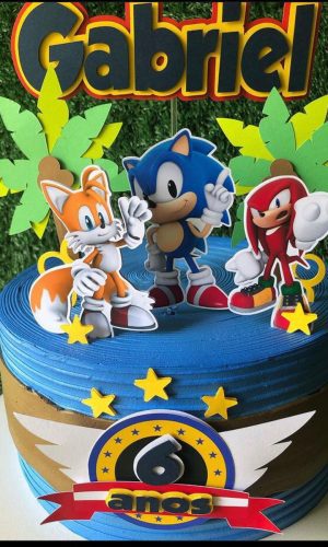 Arquivo de corte topo de bolo Sonic