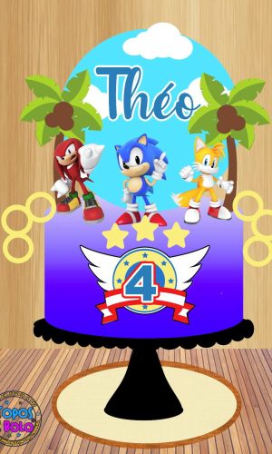 Arquivo de Corte Topo de Bolo Sonic e Amigos
