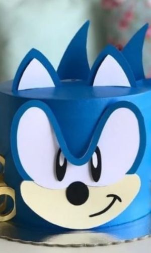 Arquivo de Corte Topo de Bolo Sonic em Camadas 1312