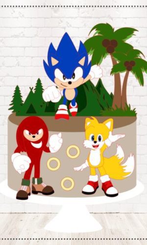 Arquivo de Corte Topo de Bolo Sonic em Camadas 1812
