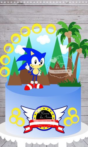 Arquivo De Corte Topo De Bolo Sonic Em Camadas