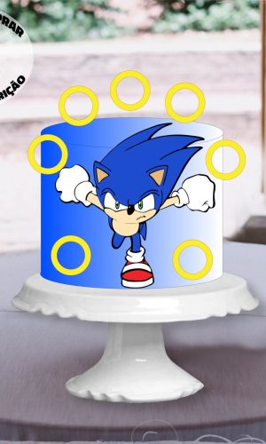Arquivo de corte topo de bolo Sonic em camadas