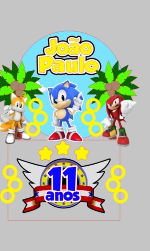 Arquivo De Corte Topo De Bolo Sonic