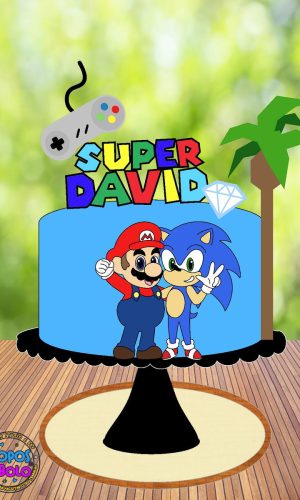Arquivo de Corte Topo de Bolo Sonic & Mário Bross