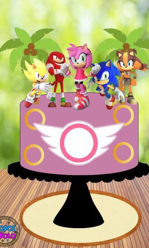 Arquivo de Corte Topo de Bolo Sonic Menina