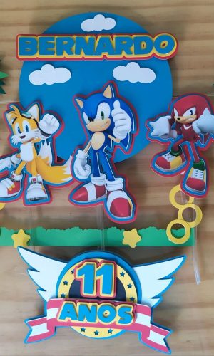 Arquivo de Corte topo de bolo Sonic