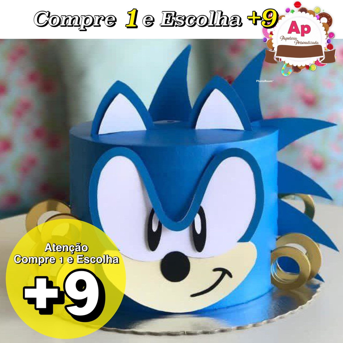 Arquivo de corte Topo de Bolo SONIC - STUDIO 001