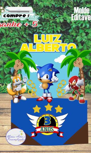 Arquivo de Corte Topo de Bolo Sonic