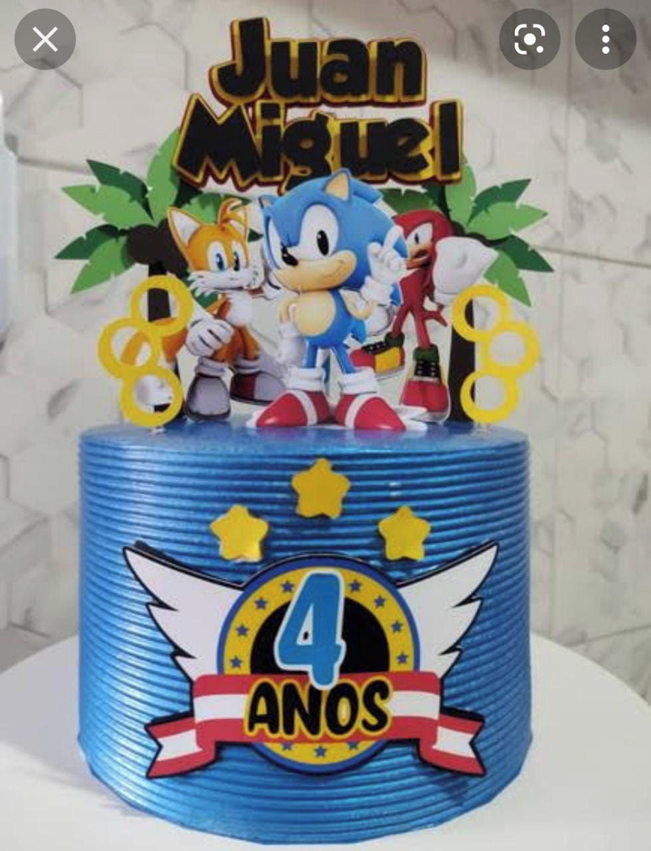 Arquivo de Corte - Topo de Bolo Sonic
