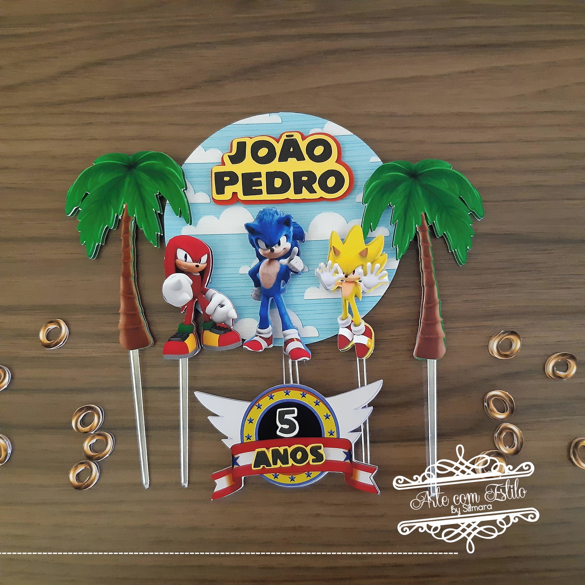 Arquivo de Corte - Topo de Bolo Sonic - Imagem 2