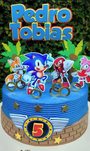 Arquivo de corte topo de bolo Sonic