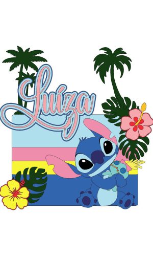 Arquivo de Corte Topo de Bolo Stitch em Camadas