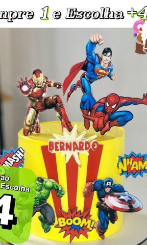 Arquivo de Corte Topo de Bolo Super Heróis - Studio