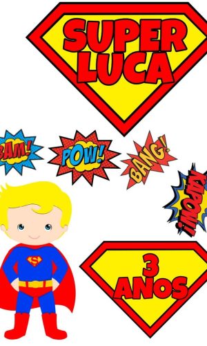 Arquivo de corte topo de bolo Super Homem loiro