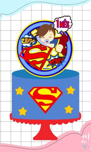 Arquivo de Corte: Topo de Bolo Super Man Baby 011