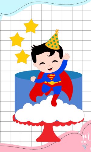 Arquivo de Corte: Topo de Bolo Super Man Cute 001
