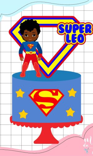 Arquivo de Corte: Topo de Bolo Super Man Cute 002