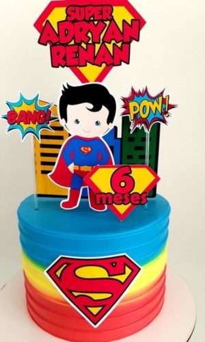 Arquivo de Corte: Topo de Bolo Super Man Cute 005