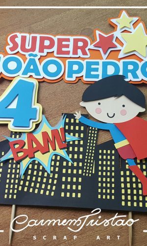 Arquivo de Corte: Topo de Bolo Super Man Cute 007