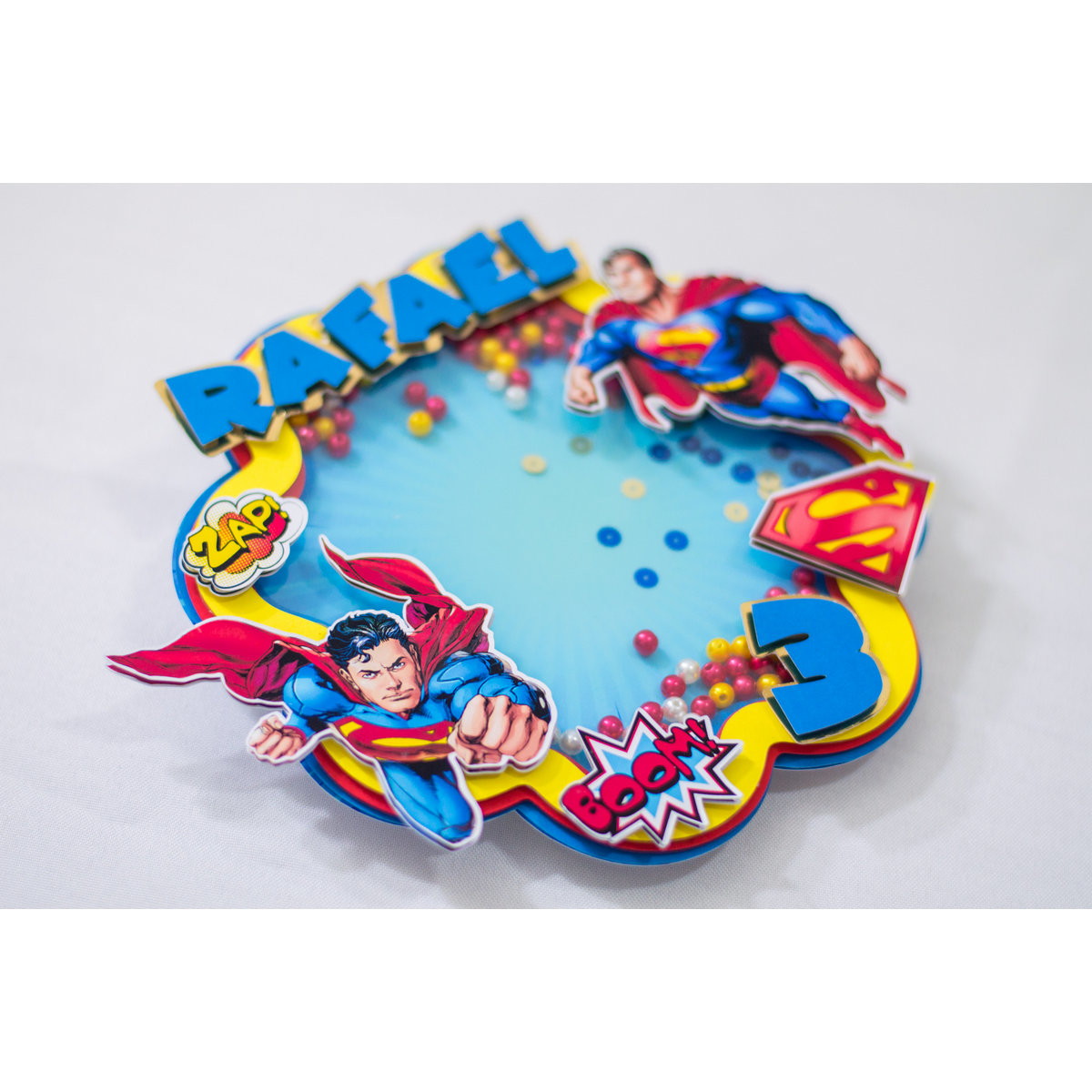 10 Arquivos Por R$ 10,00topo de Bolo Super Man Redondo - Imagem 2