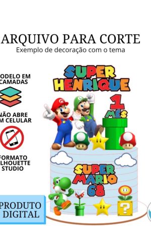 Arquivo de Corte Topo de Bolo -super Mário 1