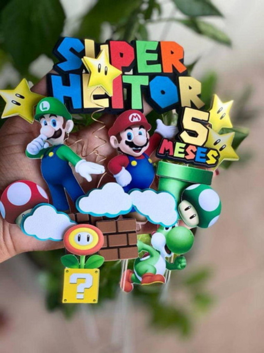 Arquivo de Corte Topo de Bolo Super Mario #15128