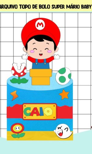 Arquivo de Corte - Topo de Bolo Super Mário Baby