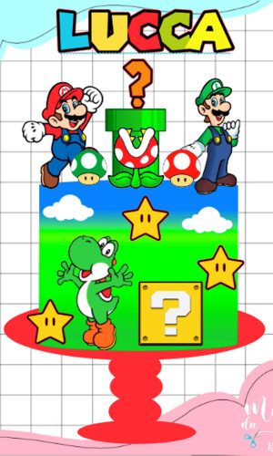 Arquivo de Corte: Topo de Bolo Super Mario Bros 005