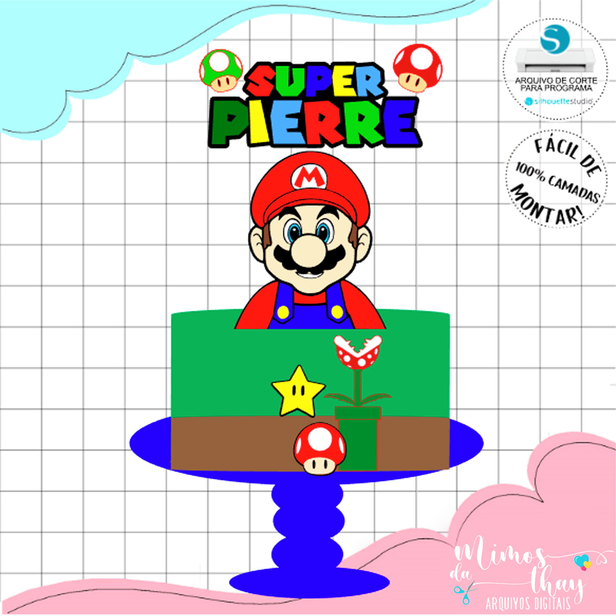 Arquivo de Corte: Topo de Bolo Super Mario Bros 012