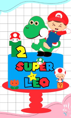 Arquivo de Corte: Topo de Bolo Super Mario Bros Cute 011