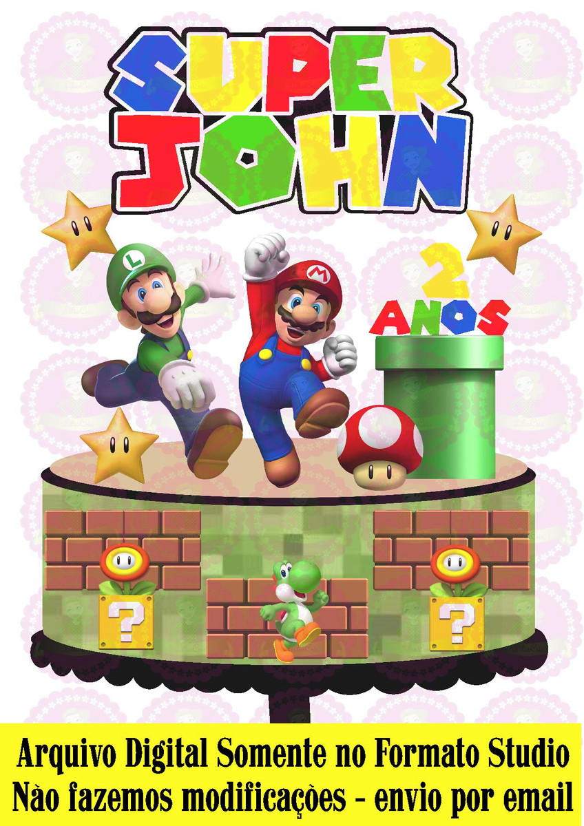 ARQUIVO DE CORTE - TOPO DE BOLO SUPER MARIO BROS REF 285