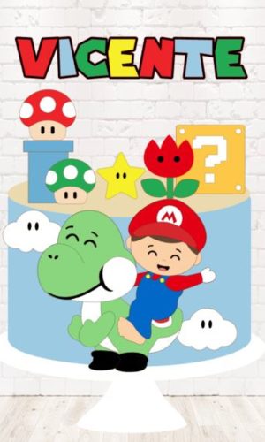 Arquivo de Corte Topo de Bolo Super Mario em Camadas 1593