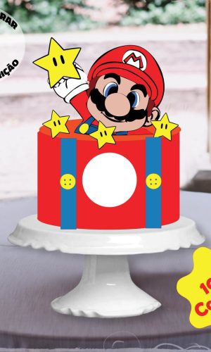 Arquivo de Corte Topo de Bolo - Super Mario em Camadas
