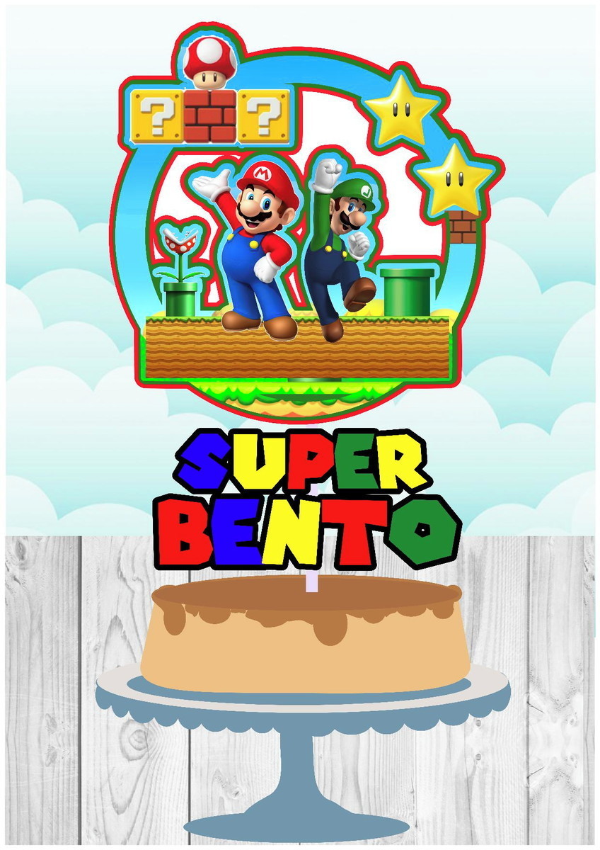 Arquivo de Corte - Topo de Bolo Super Mario-STUDIO