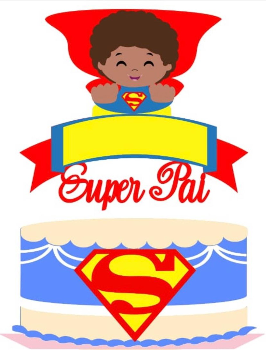 ARQUIVO DE CORTE TOPO DE BOLO SUPER MEN afro