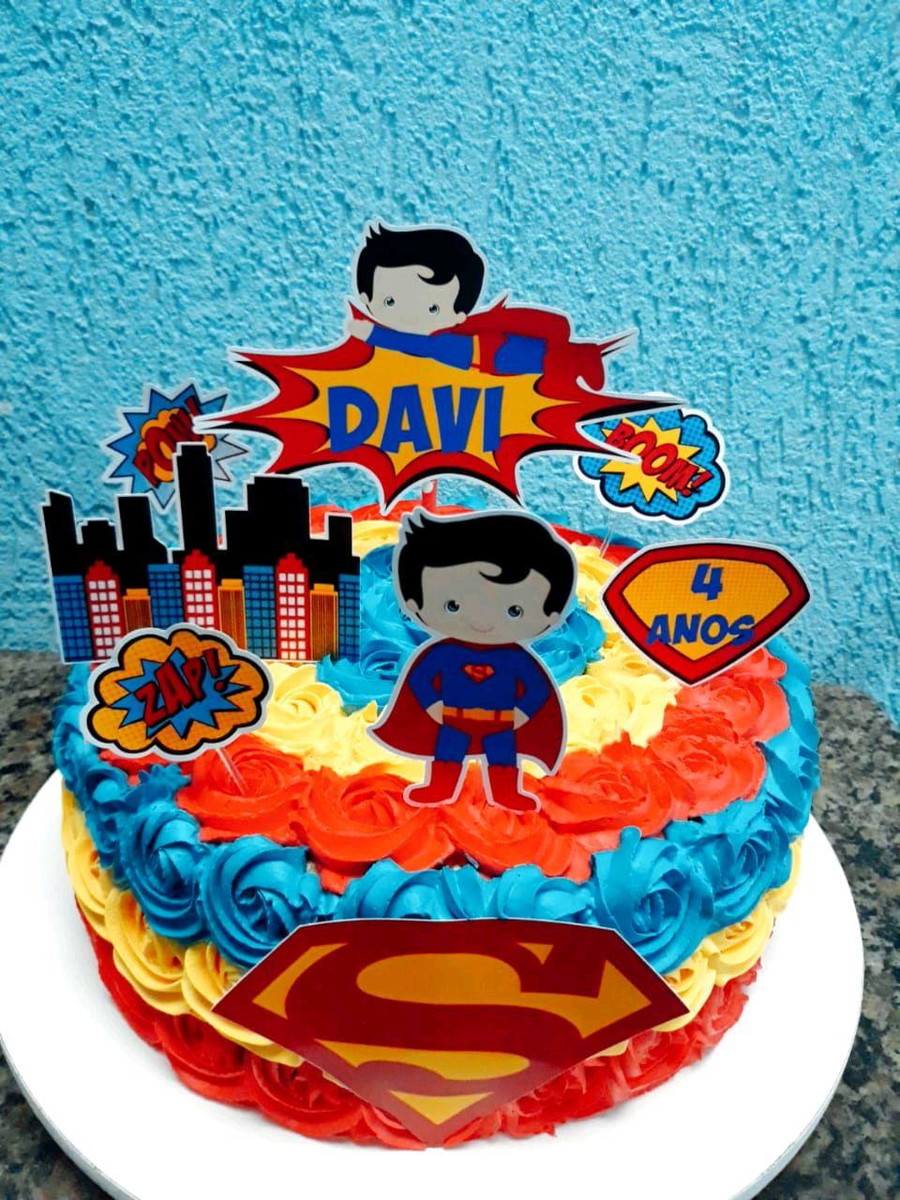 Arquivo de Corte Topo de Bolo Superman Cute