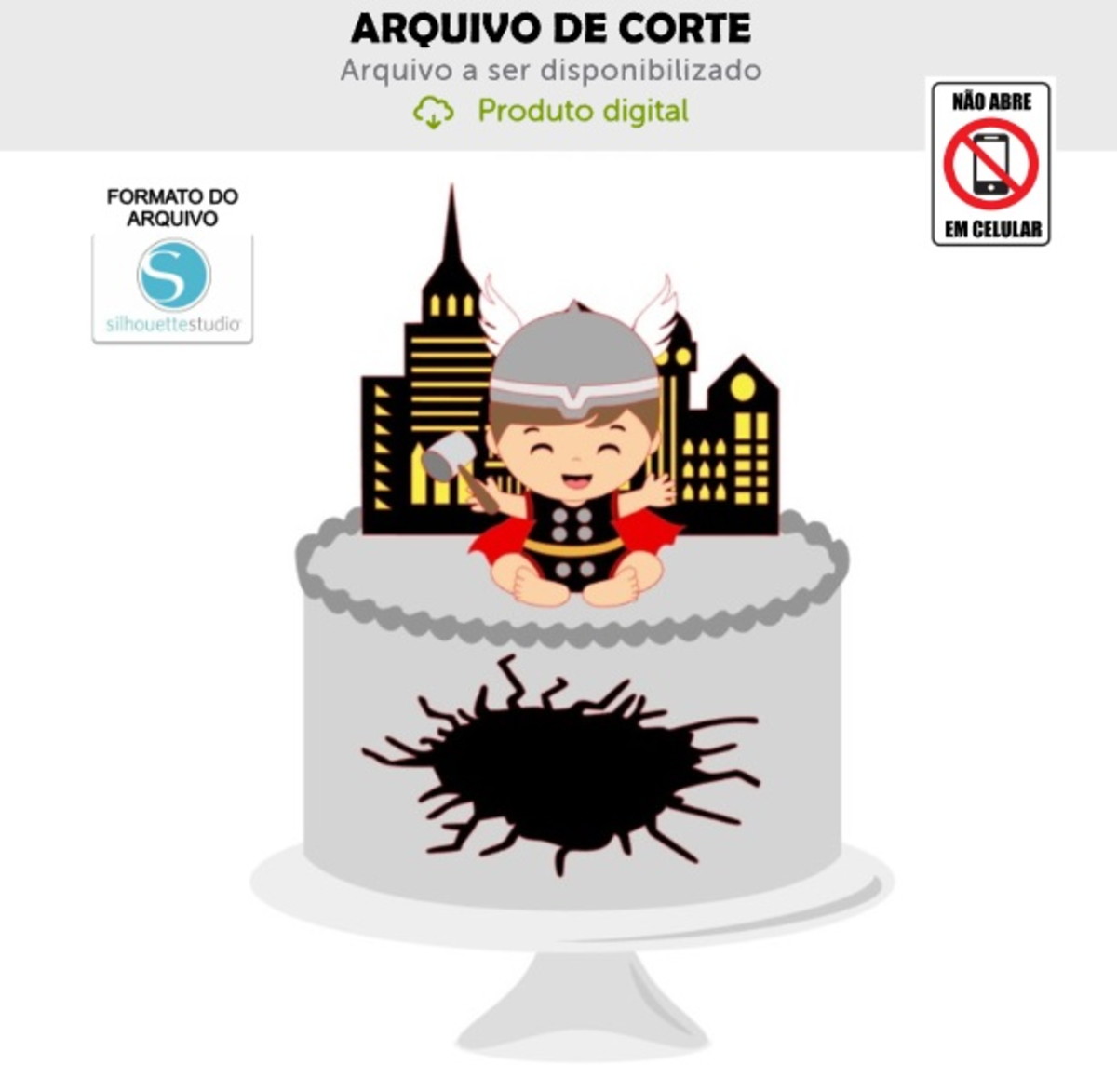 Arquivo de Corte Topo de Bolo Thor Bebê