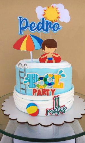 Arquivo de Corte Topo de Bolo Topo Pool Party Menino