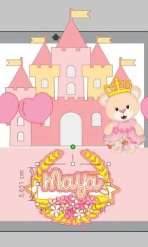 Arquivo de Corte Topo de Bolo Ursinha Princesa