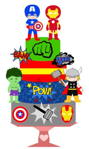 Arquivo de Corte Topo de Bolo Vingadores 10