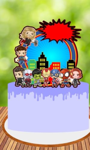 Arquivo de Corte Topo de Bolo Vingadores Studio/PDF
