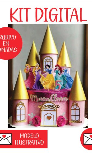 Arquivo de Topo Princesas Disney e Castelo 3d